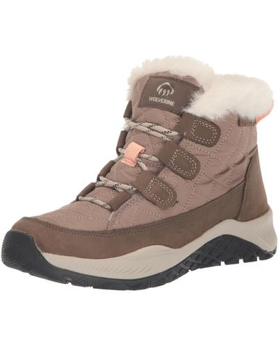 Wolverine Luton Quilted Waterproof Insulated Mid Snow Boot - Brown