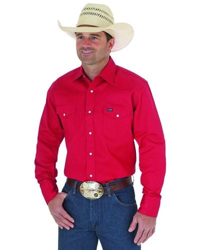 Wrangler Firm Finish Button Down - Red