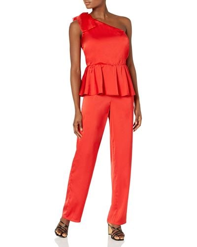 The Drop @shopdandy Silky Stretch Jumpsuit - Red