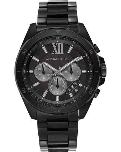 Michael Kors Brecken Quartz Watch With Stainless Steel Strap - Black