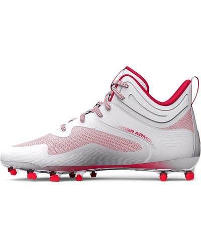 Under Armour Command Mid Lacrosse Mt Tpu Cleat Shoe, - White