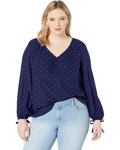 Jessica Simpson Kinsley Gathered Front Blouse - Blue