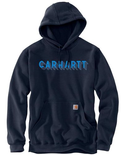 Carhartt Rain Defender Loose Fit Midweight Logo Graphic Sweatshirt - Blue