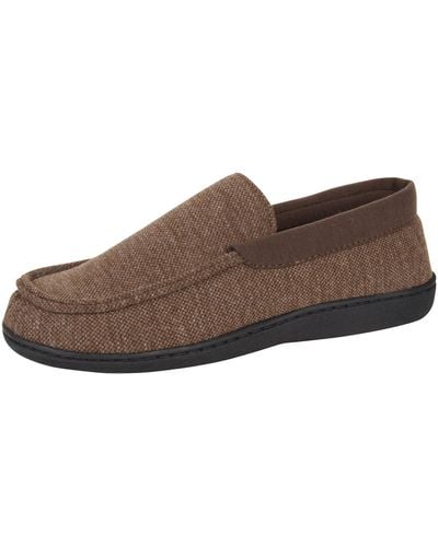 Hanes S Slippers House Shoes Moccasin Comfort Memory Foam Indoor Outdoor Fresh Iq,brown,large