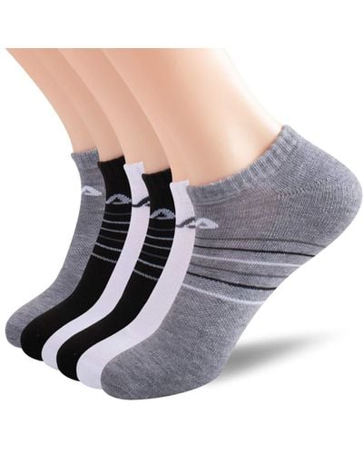 Fila Mens Striped Half Cushion No Show Socks - Multicolor