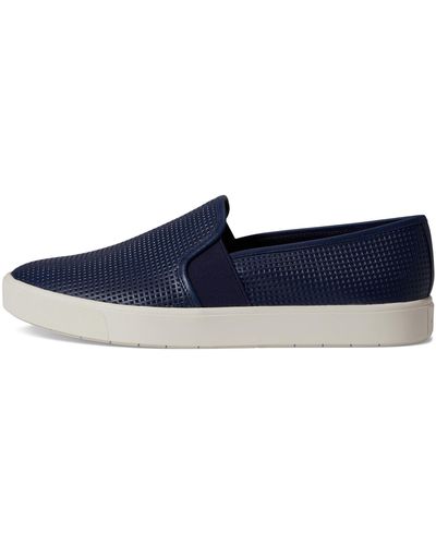 Vince S Blair Slip On Fashion Sneakers Midnight Blue Perf Leather 5.5 M