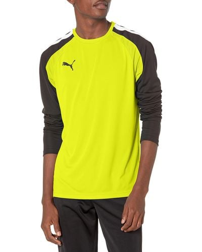 PUMA Mens Team Pacer Goalkeeper Long Sleeve Jersey T Shirt - Yellow