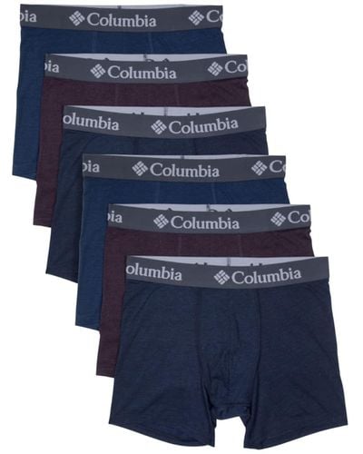 Columbia 6 Pack Polyester Spandex Boxer Brief - Blue