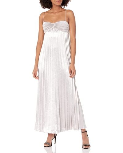 Rebecca Taylor Lamé Pleated Dress - White