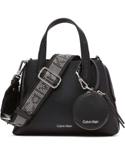 Calvin Klein Millie 2 In 1 Triple Compartment Mini Satchel Crossbody - Black