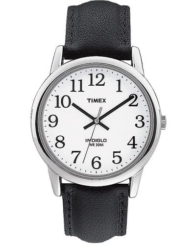 Timex Tone Case White Dial With Black Leather