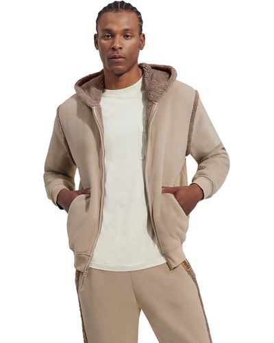 UGG Evren Bonded Fleece Zip Up Sweatshirt - Natural