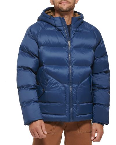 Dockers Recycled Quilted Hooded Puffer Jacket - Blue