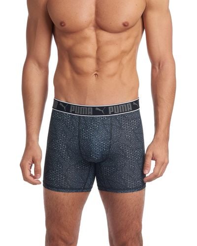 PUMA 3 Pack Sportsyle + Mesh Boxer Briefs Retroshorts - Blau