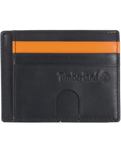 Timberland Slim Leather Minimalist Front Pocket Credit Holder Wallet - Nero