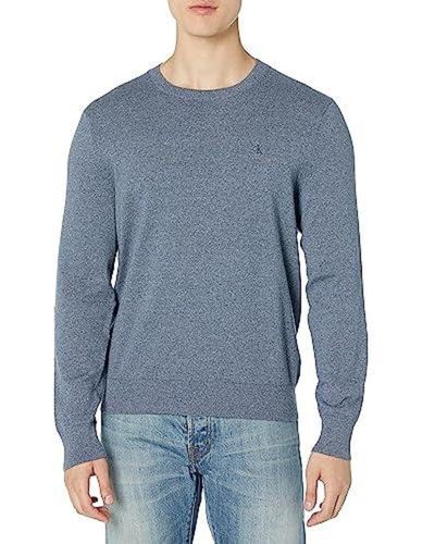 Calvin Klein Compact Cotton Crewneck Sweater - Blue