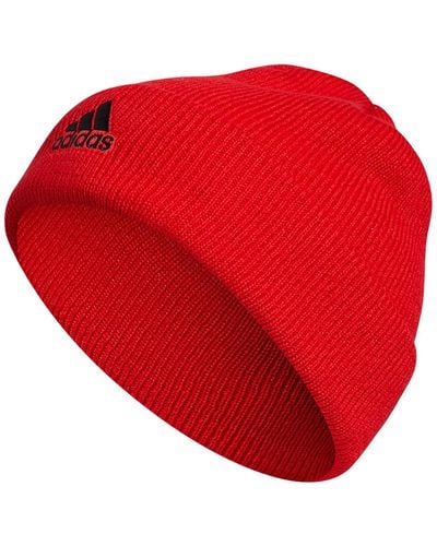 adidas Team Issue Fold Beanie - Red