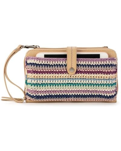 The Sak Iris Large Smartphone Crossbody Bag In Crochet And Faux Leather - Multicolor