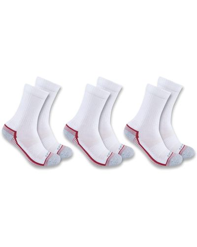 Carhartt Force Midweight Crew Sock 3 Pack - White