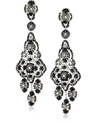 Miguel Ases Jet And Sterling Silver Grand Eye Earrings - Black