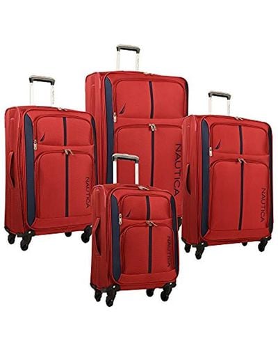 Nautica 4 Piece Spinner Luggage Set - Red