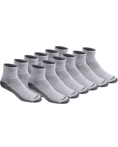 Dickies Big & Tall Dri-tech Moisture Control Quarter Socks Multipack - Gray