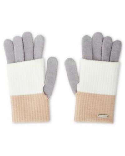Steve Madden Color-blocked Long Cuff Magic Gloves - White