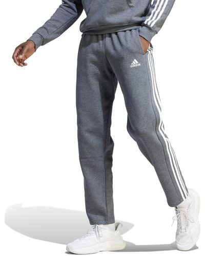Adidas Originals Men's Primegreen Essentials Warm-up Open Hem 3-stripes  Track Pants In Black,black