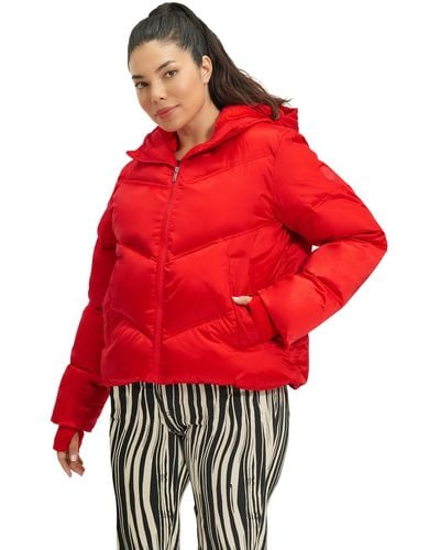 UGG Ronney Cropped Puffer Jacket - Red