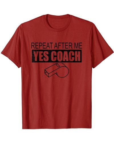 COACH Funny Yes Repeat After Me Team Sports Leader T-shirt - Blue
