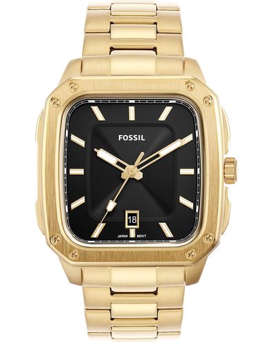 Fossil Inscription Quartz Stainless Steel Three-hand Watch - Metallic