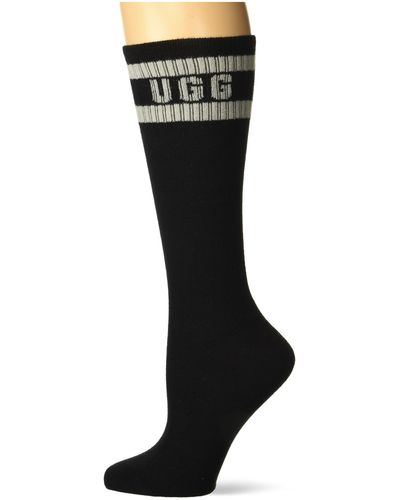 UGG Lathan Logo Crew Sock - Black