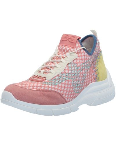 Sam Edelman Chelsie Sneaker Pink Coral/electric Lime/off White 9.5 Medium