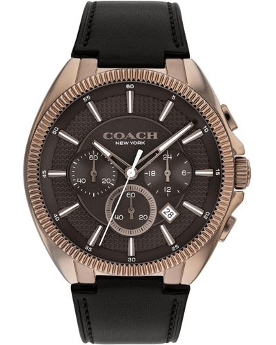 COACH Chronograph Wristwatch With Date Window And Subdials For - Black
