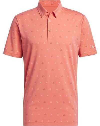 adidas Go-to Mini-crest Print Polo Shirt - Pink