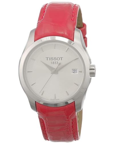 Tissot S Couturier 316l Stainless Steel Case Swiss Quartz Watch - Red