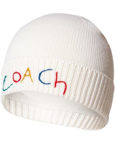 COACH Embroidered With Beanie Box Set - White
