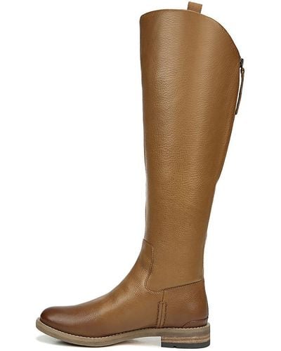 Franco Sarto S Meyer Knee High Flat Boots Tan Narrow Calf Leather 9.5 M - Brown