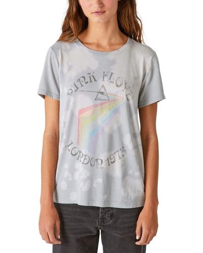 Lucky Brand Pink Floyd London 1975 Classic Crew Graphic Tee - Gray