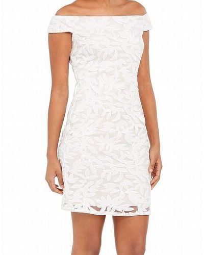 Adrianna Papell Dress White12 Floral Sequinned Shift