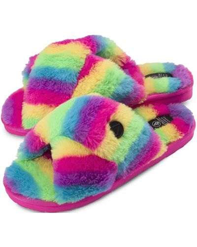 Volcom Lived In Lounge Faux Fur Slide Sandal Slipper - Pink