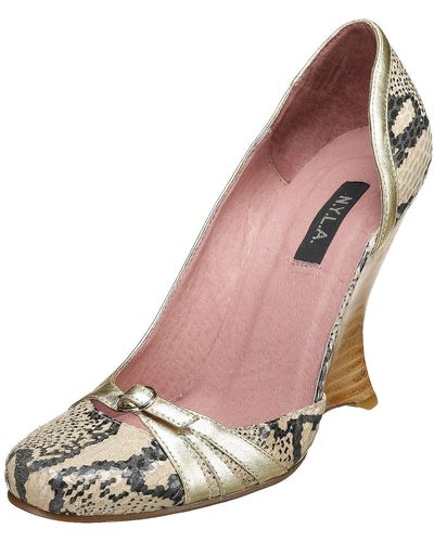 N.y.l.a. Savvy Faux Snake Wedge,natural,6 M
