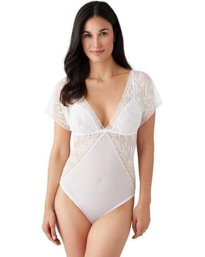 Wacoal Lifted In Luxury Thong-back Bodysuit - White
