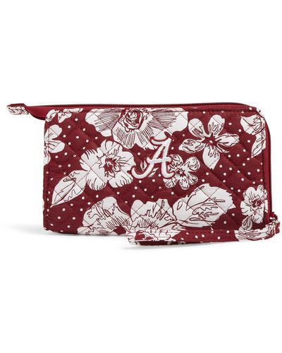 Vera Bradley Cotton Collegiate Front Zip Wristlet With Rfid Protection - Red