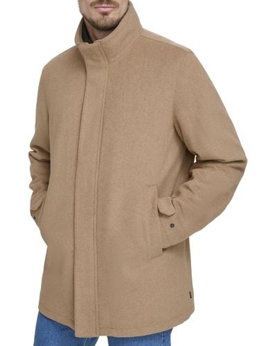 Dockers Wool Melton Two Pocket Full Length Duffle Coat - Natural