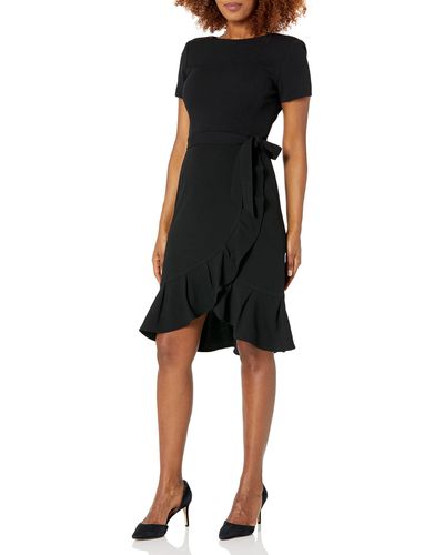 Calvin Klein Tulip Sleeved Sheath Dress - Black
