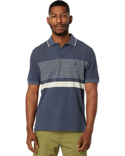 Nautica Sustainably Crafted Classic Fit Chest-stripe Polo - Blue