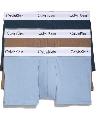 Calvin Klein Modern Cotton Stretch 3-pack Low Rise Trunk - Blue