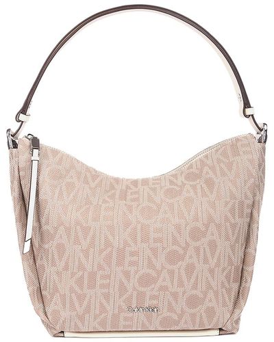 Calvin Klein Prism Top Zip Convertible Hobo Shoulder Bag - Grey