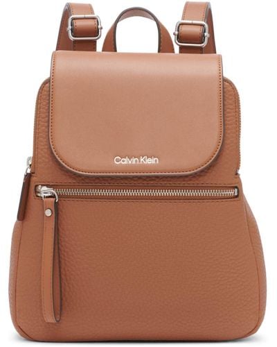 Calvin Klein Reyna Novelty Key Item Flap Backpack - Brown
